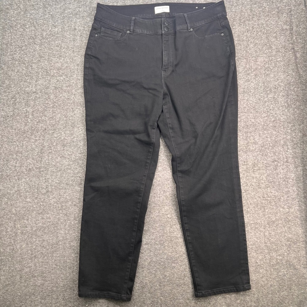 Lane Bryant Tighter Tummy Slim Straight High Rise Black Jeans Casual Office Fall